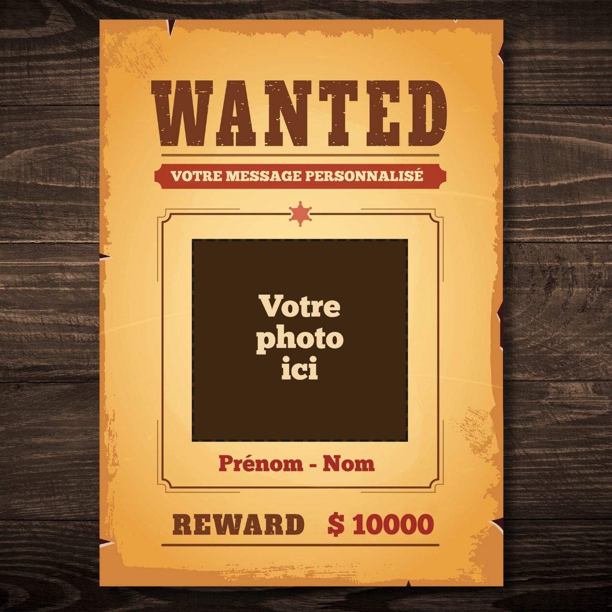 Affiche Wanted personnalisable en ligne