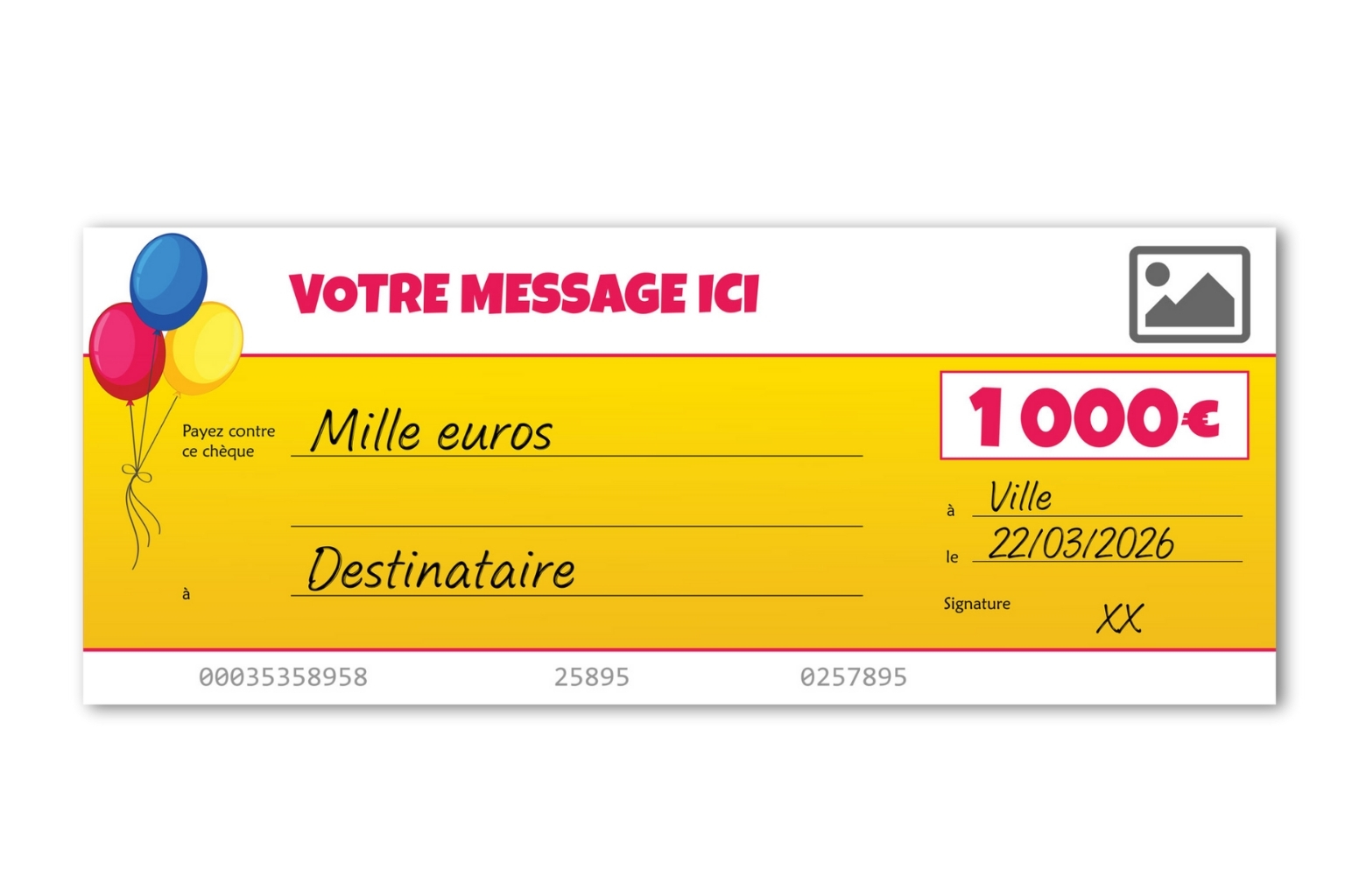 Chèque géant anniversaire-personnalisé
