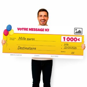Modele chèque géant anniversaire personnalisable