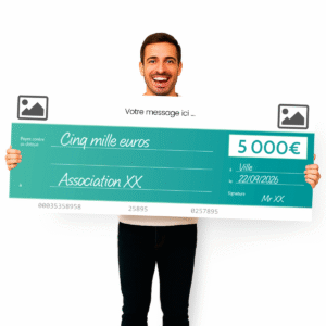 Cheque factice geant personnalisable vert