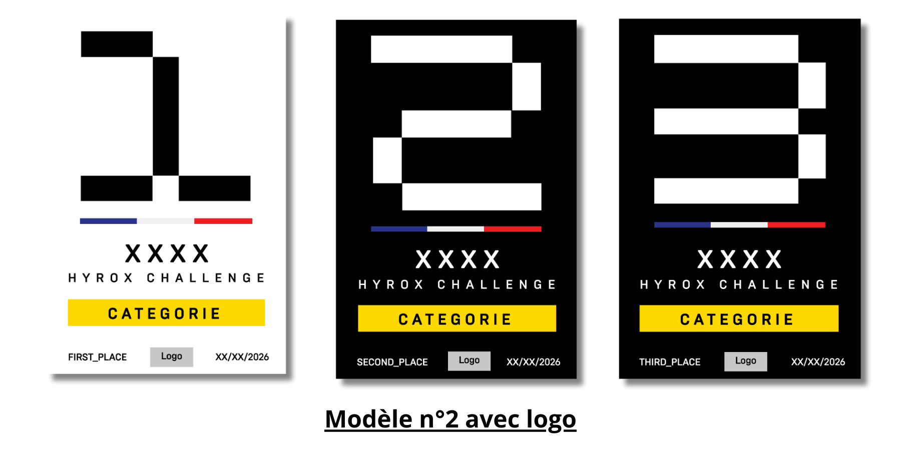 Impression-Banderoles Podium Hyrox Vainqueurs Course Impression banderoles hyrox Podium personnalisées