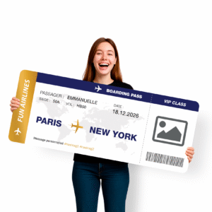 Billet avion géant personnalisable en ligne Golden Touch