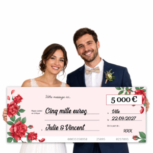 Cheque cadeau de mariage personnalise en ligne