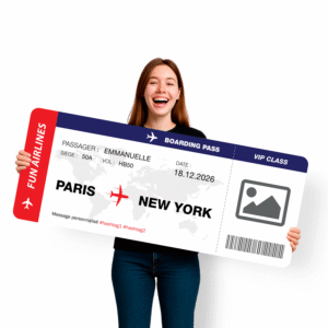 Faux billet d'avion geant cadeau original