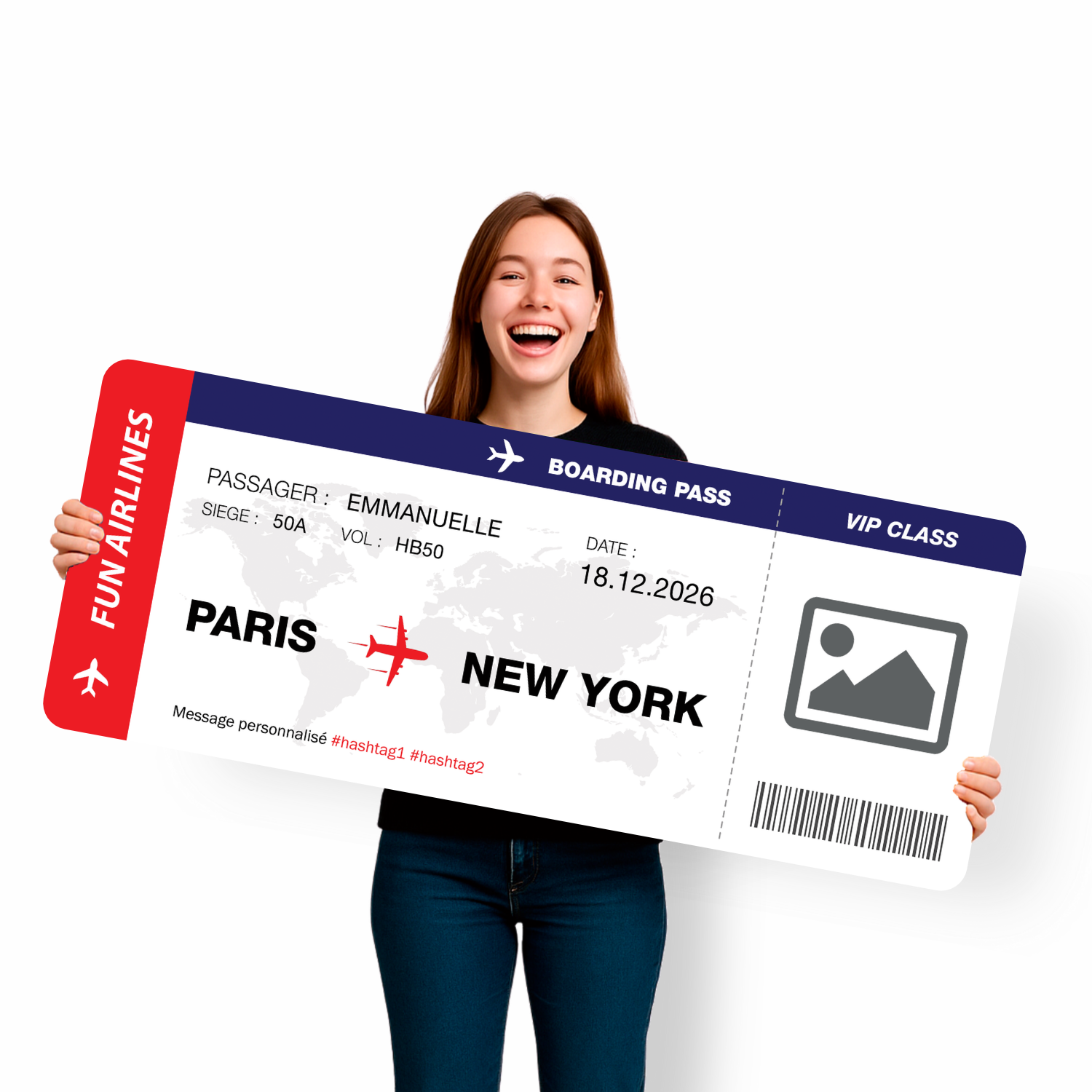 Faux billet d'avion geant cadeau original Faux billet d'avion geant cadeau original