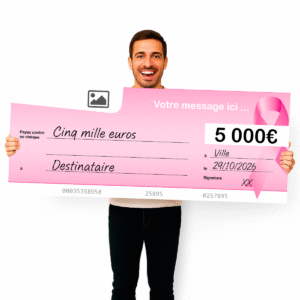Faux cheque geant don octobre rose