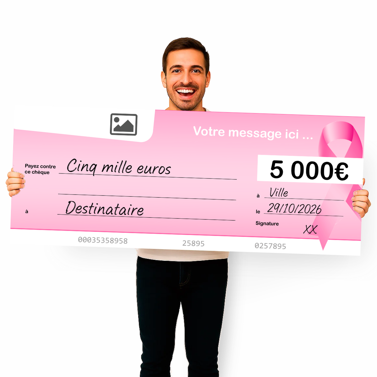 Faux cheque geant don octobre rose Faux cheque geant don octobre rose